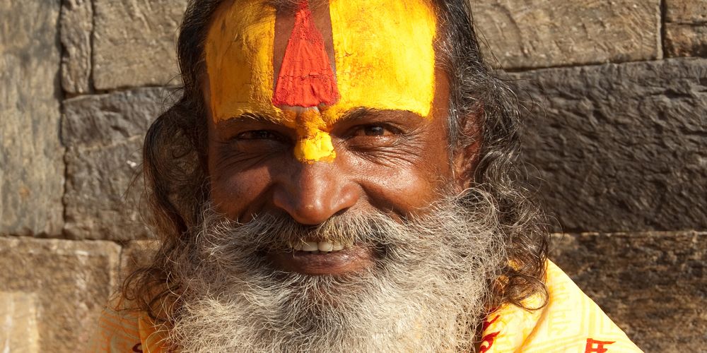 Heiliger Mann am Pashunipath Tempel in Kathmandu - Sadhu 1