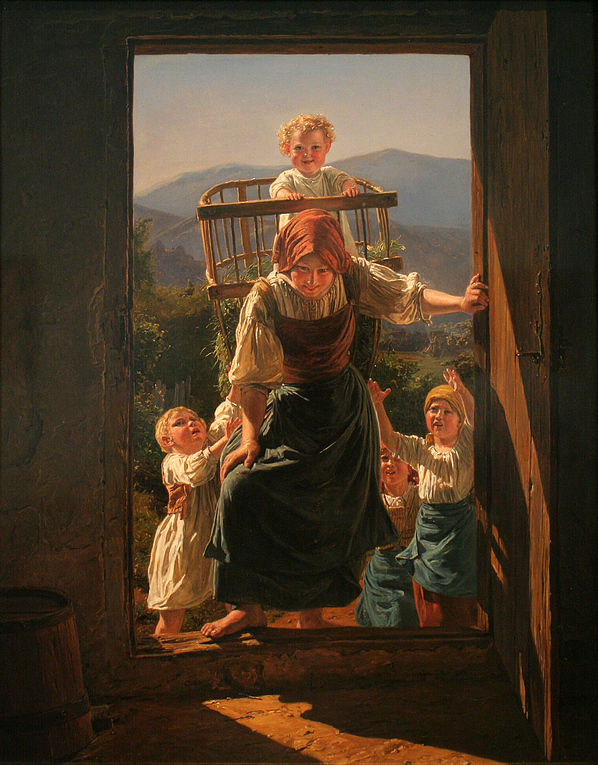 Heimkehrende Mutter mit Kindern (1863)