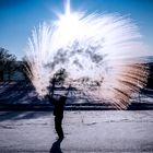 Heißes Wasser bei -15 Grad