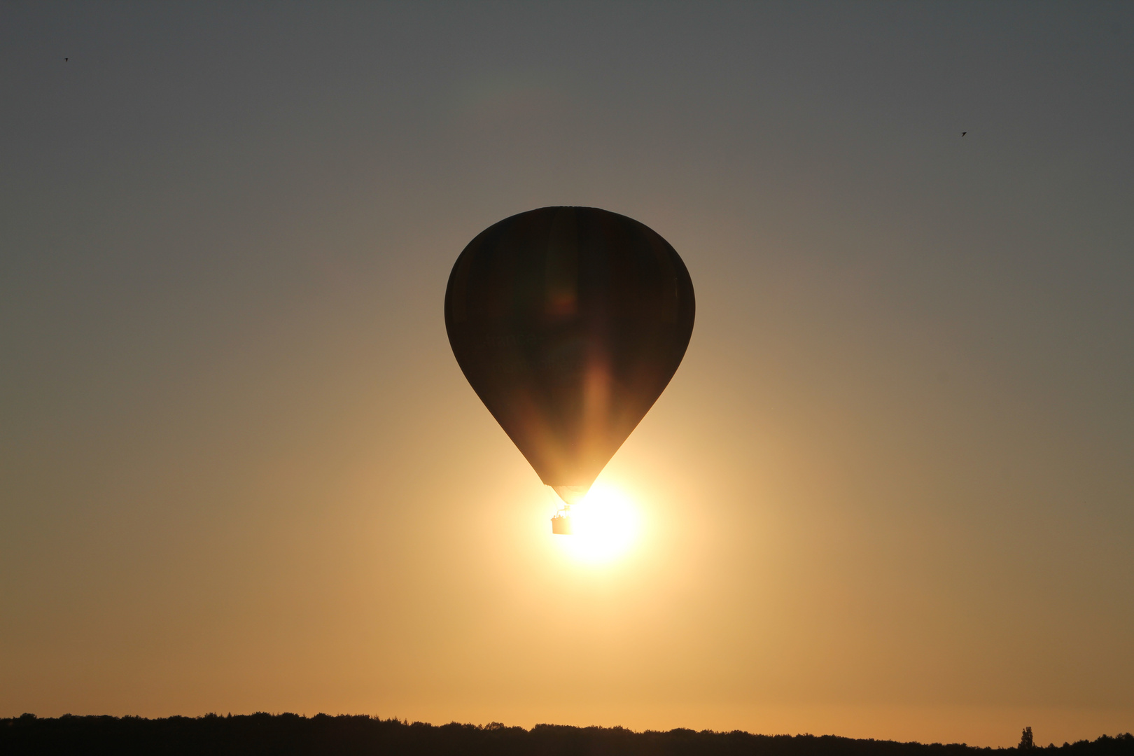 Heissluftballon über Vézelay (Frankreich)
