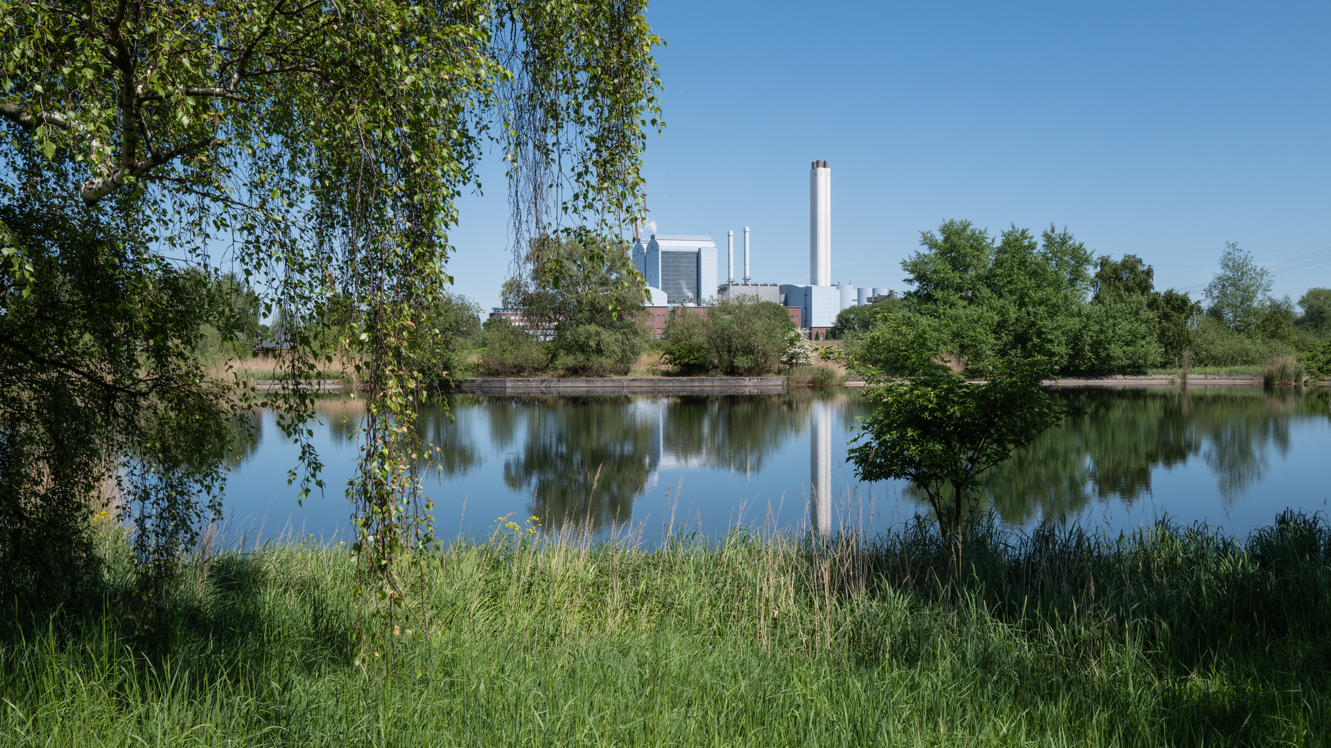 Heizkraftwerk Tiefstack, Blick von Kaltehofe