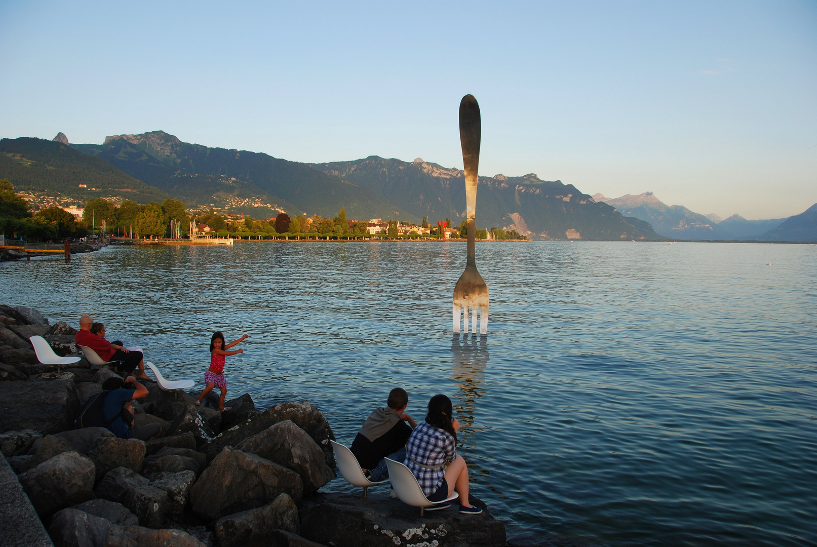 Heldin der Landschaft vom Genfersee