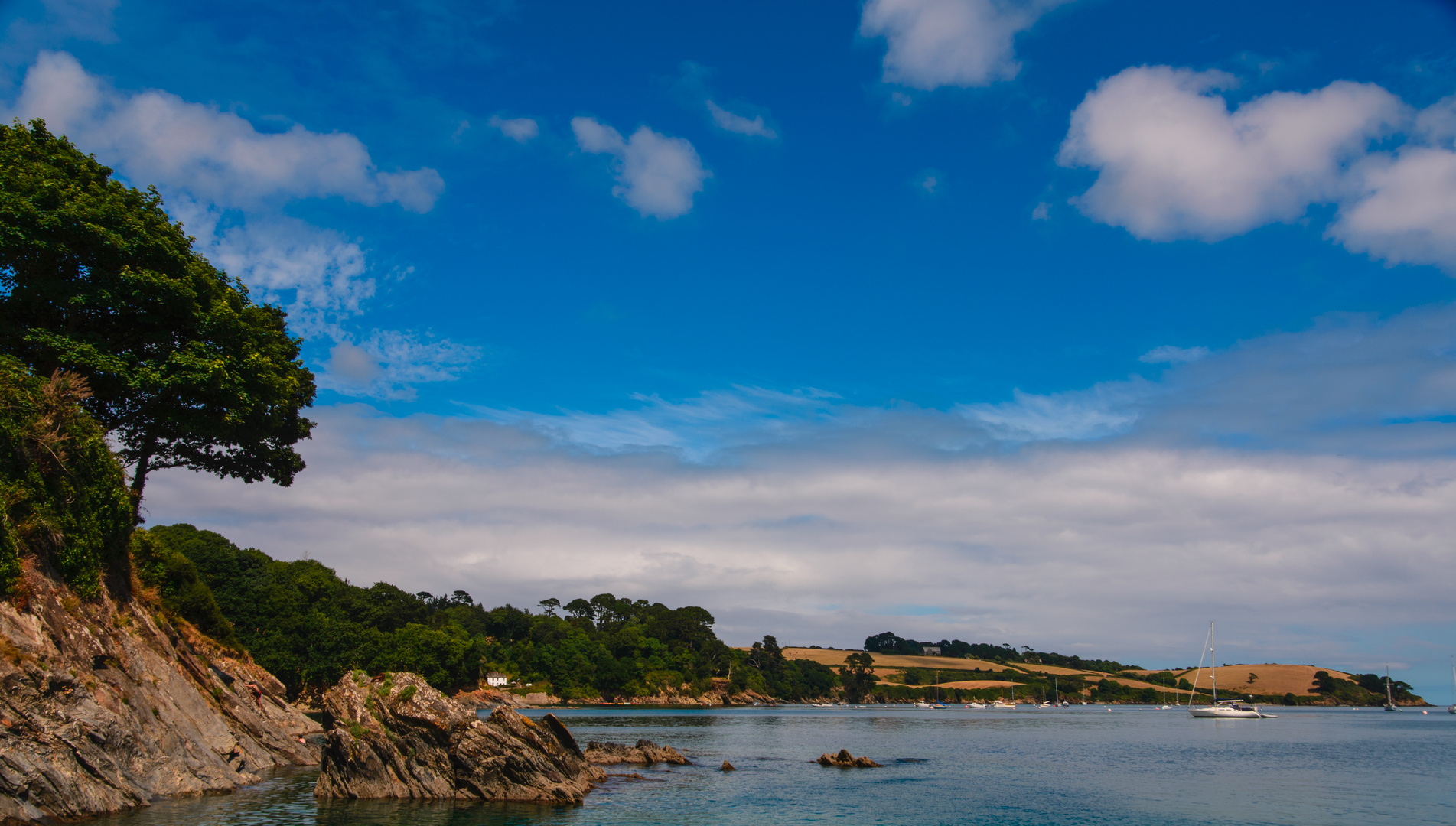 [ Helford River & Trerose Estate, from Trebah Beach ]