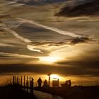 Helgoland: Die Sonne kommt kurz durch die Wolken an einem  Nachmittag im Winter