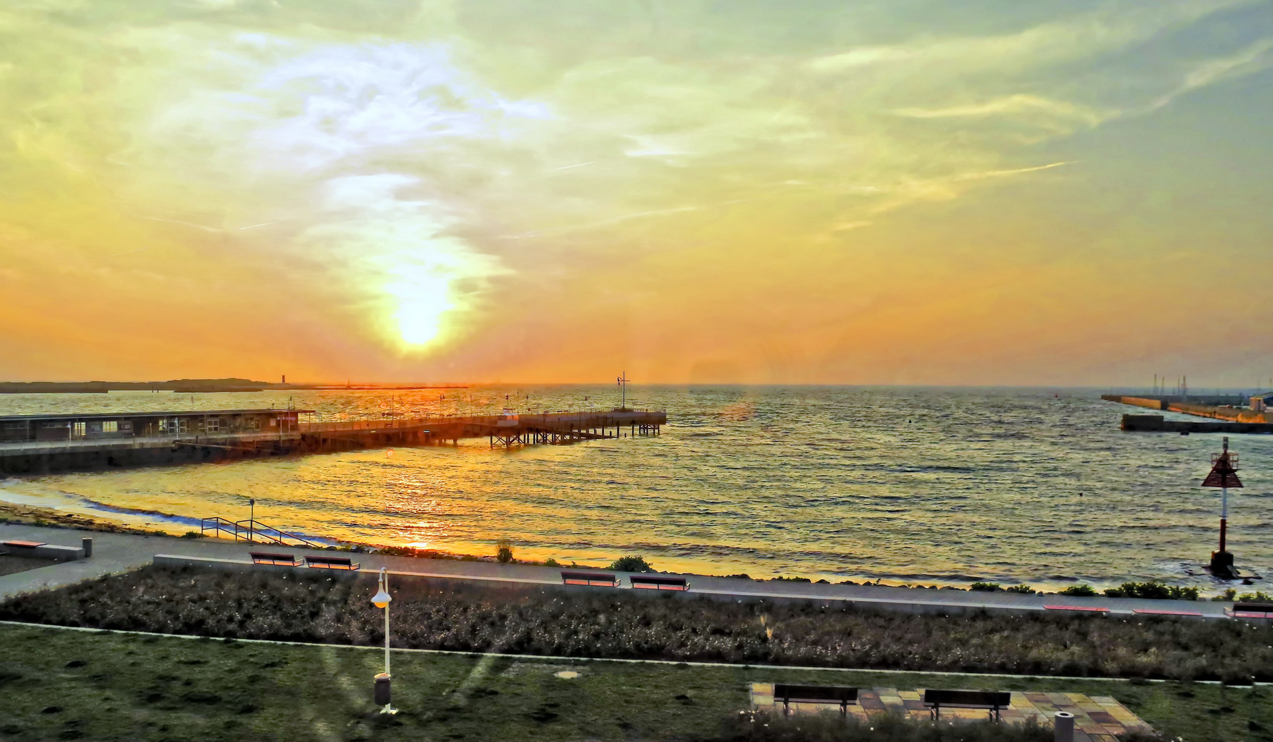 Helgoland goldene Morgenfarben