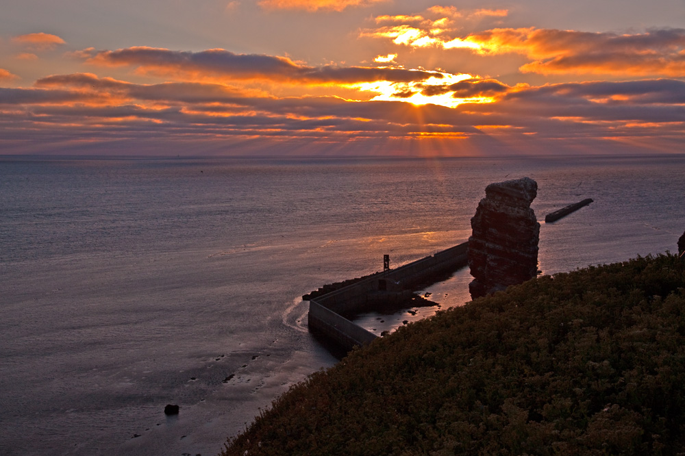 Helgoland "Lange Anna" bei Sonnenuntergang