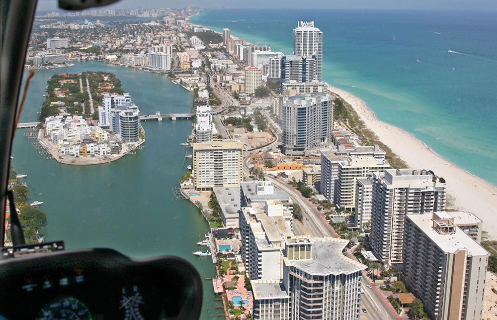 Heli-Flug über Miami Beach