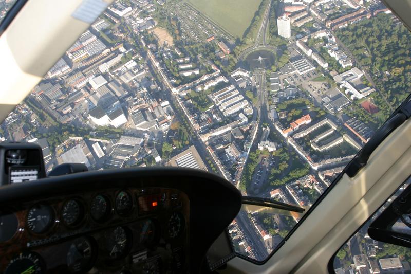 Helikopterflug über Aachen