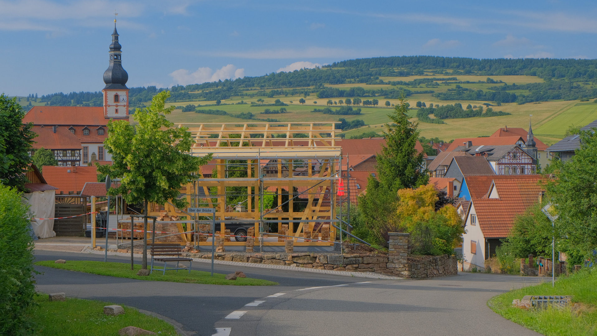 Helmershausen, ein neues Haus wird gebaut (Helmershausen, una nueva casa se construyen)