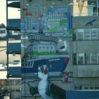 Helsinki, Hietalahti, The mural on the dock wall