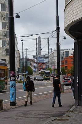 Helsinki, Ruoholahti, the bridge of Grusel and the tramp