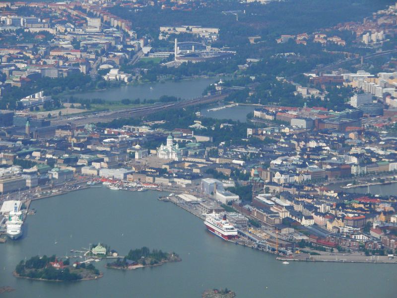 Helsinki von oben gezoomt