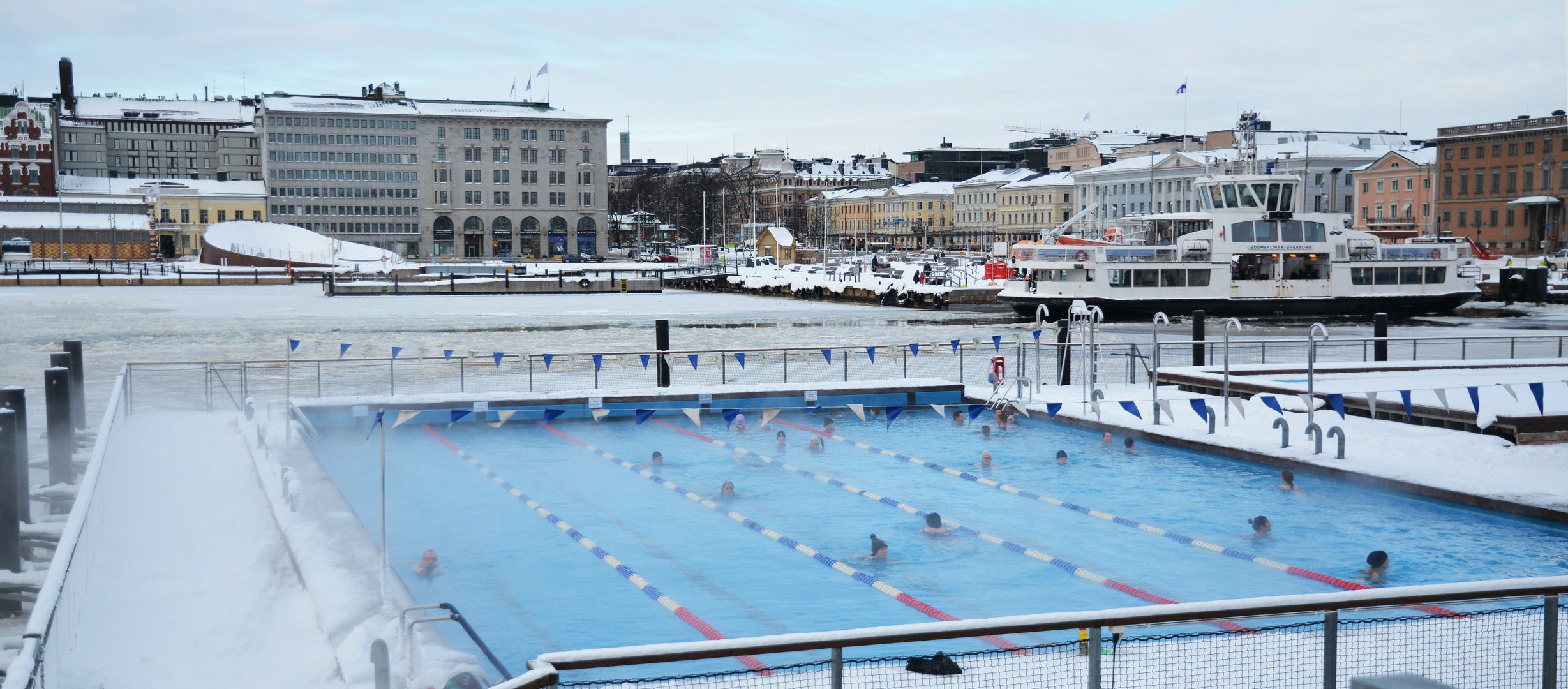 Helsinki, Winter swimmer on south harbor