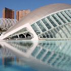 Hemisfèric y Umbracle en la Ciudad de las Artes y las Ciencias en Valencia.