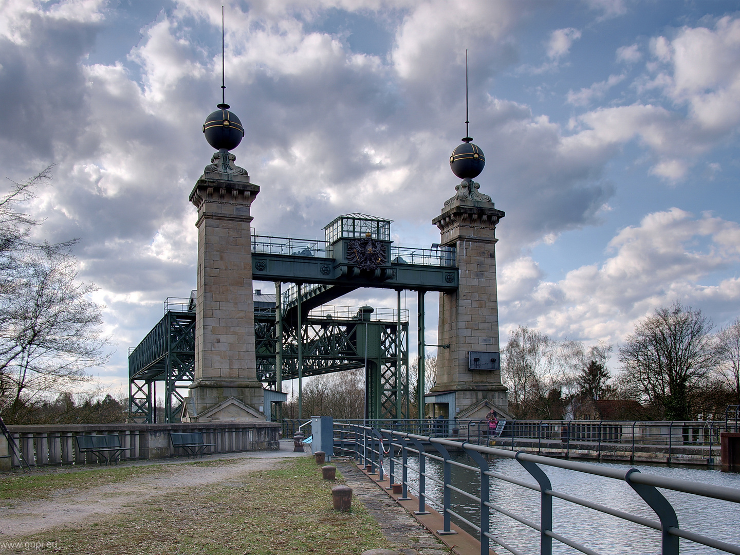 Henrichenbrug - Altes Schiffshebewerk von 1899, Oberwasser