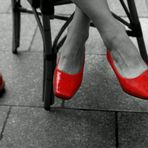 Her new red shoes