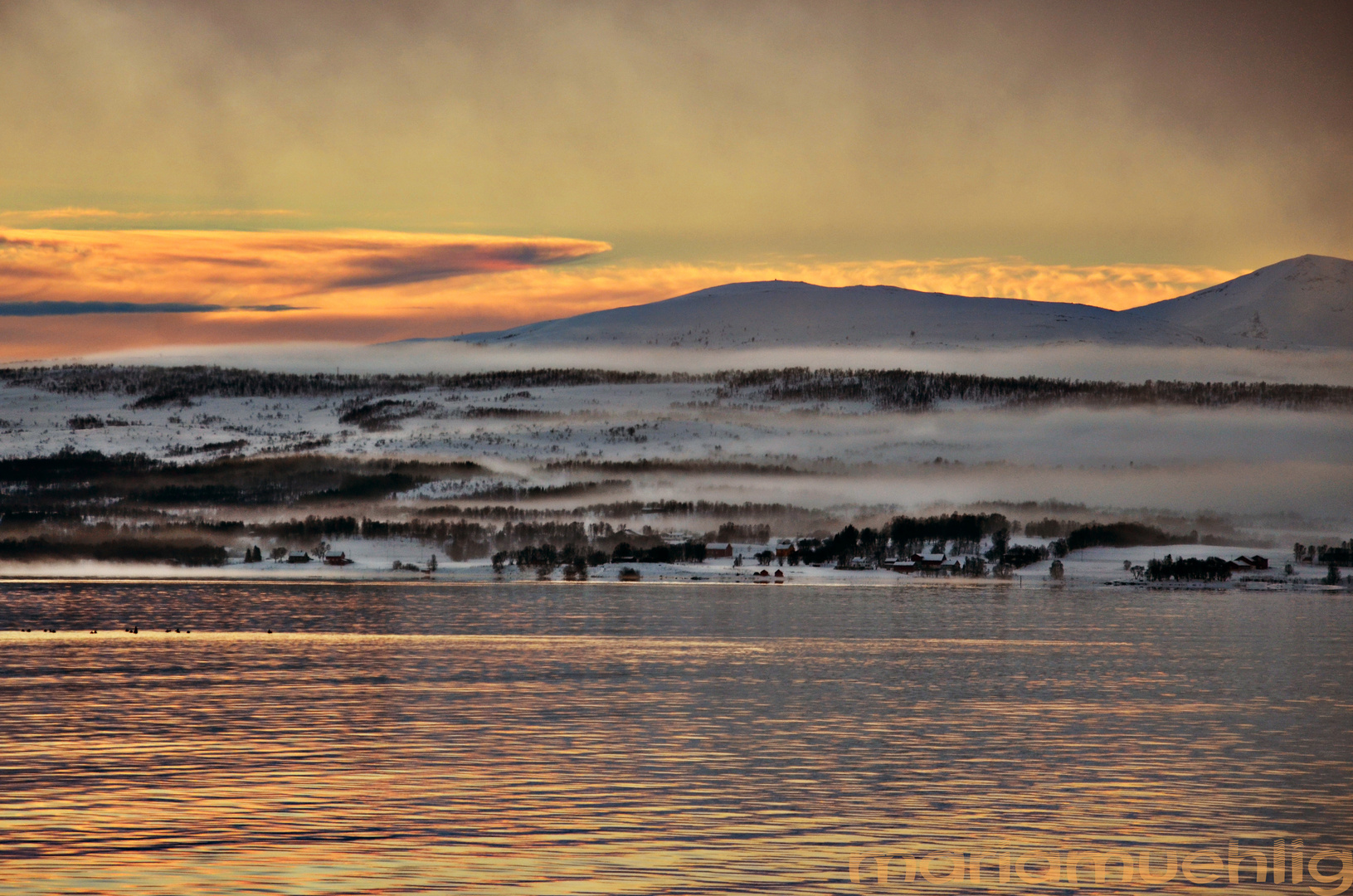 Heranziehender, abendlicher Nebel