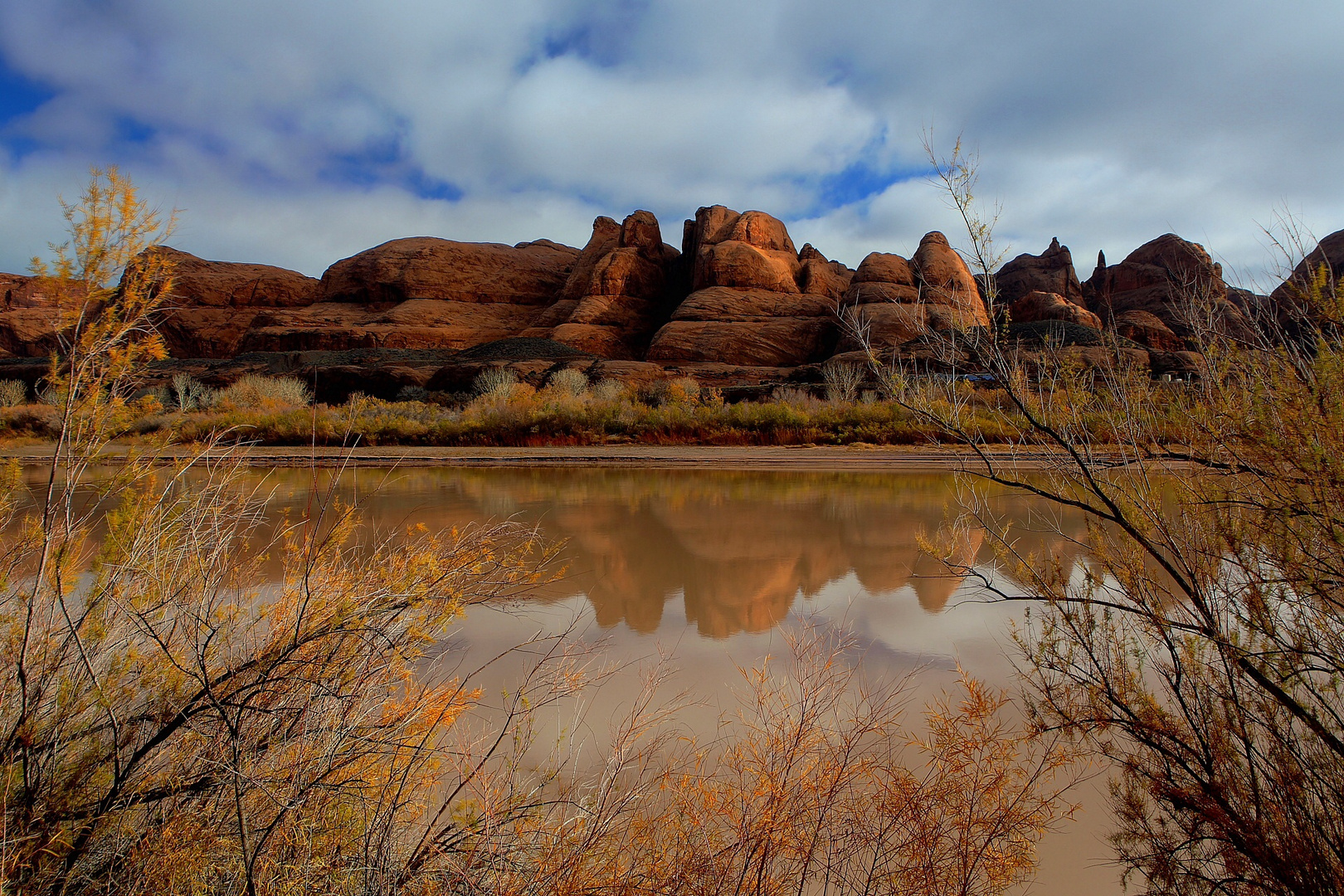 Herbst am Colorado River , Moab, UT