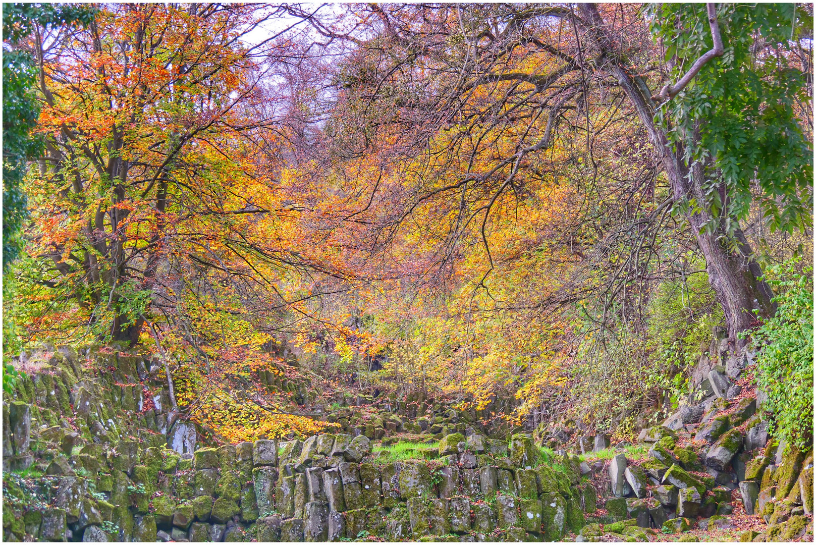 Herbst am kleinen Wasserfall