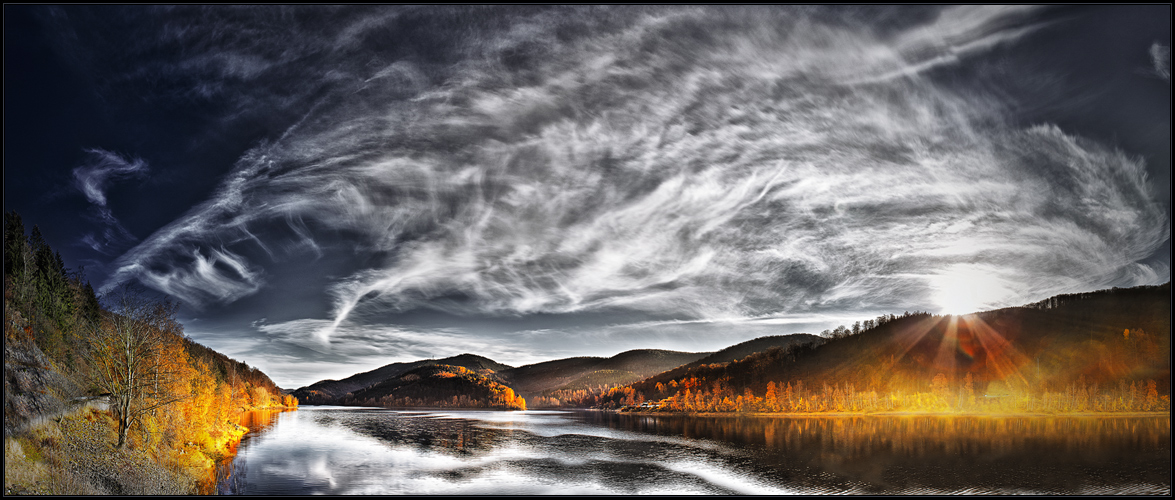 herbst am oderstausee im harz / bad lauterberg