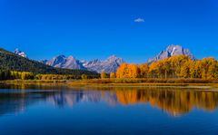 Herbst am Oxbow Bend, Teton Range, Wyoming, USA