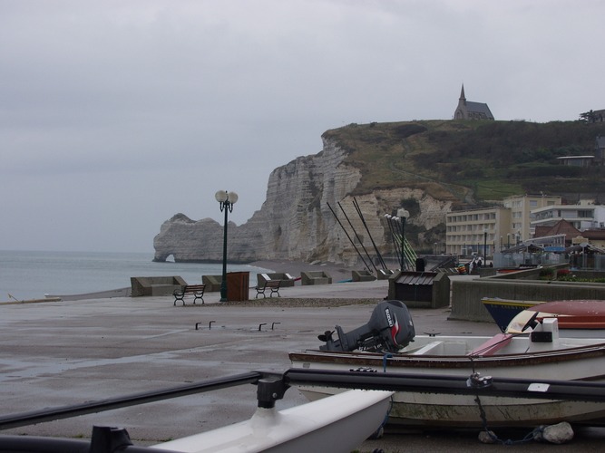 Herbst am Strand von Etretat