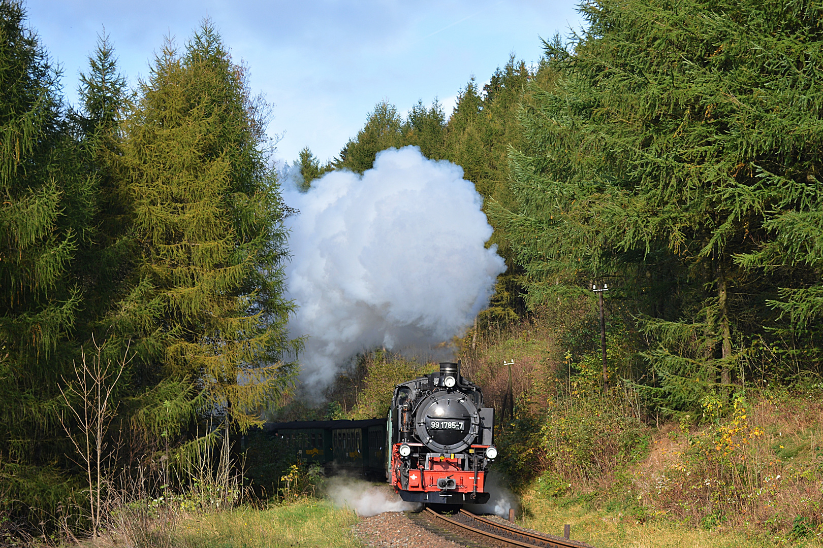 Herbst auf der Fichtelbergbahn