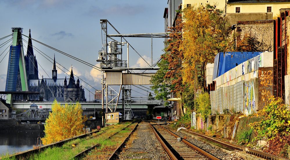 herbst im hochmodernen hafen......