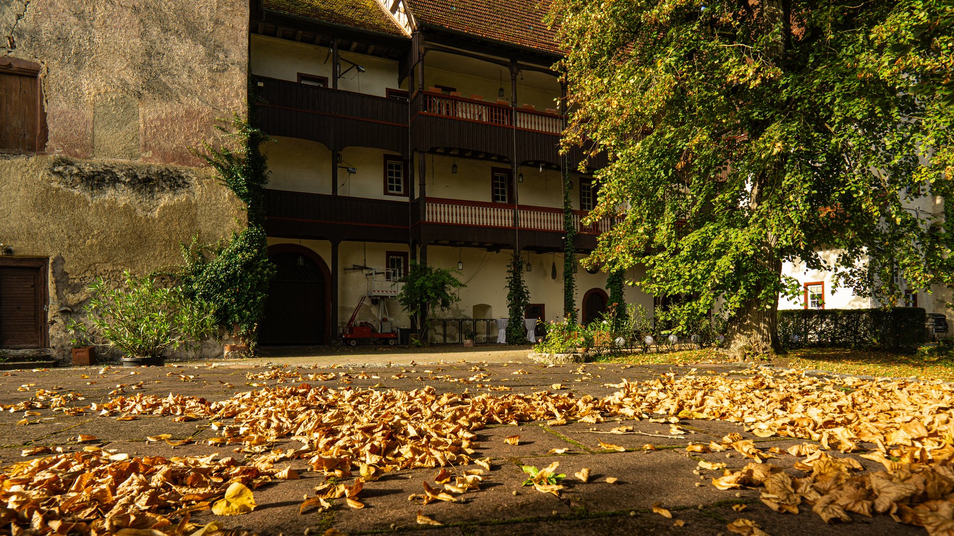 Herbst im Unterschwandorfer Schloßhof 