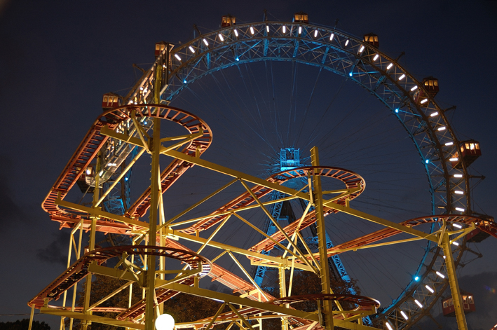 Herbst-Prater abends; Rießenrad 2