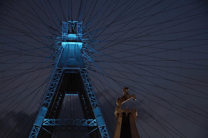 Herbst-Prater abends; Rießenrad 3