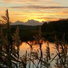 Herbst Sonnenuntergang am Teich.