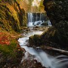 Herbst und Wasserfall 