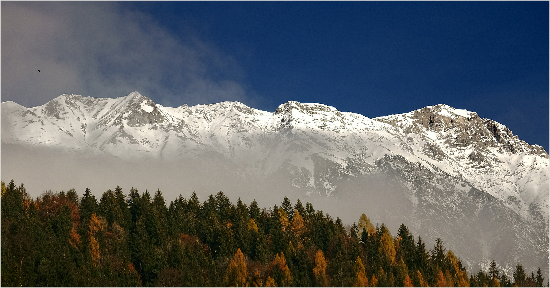 Herbst und Winter auf einem Bild