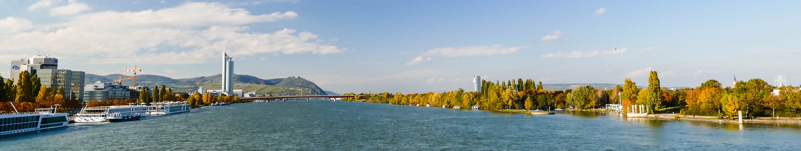 Herbst von der Reichsbrücke gesehen