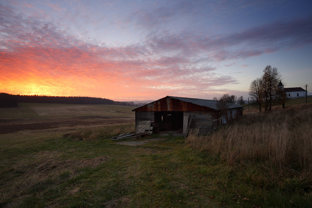 Herbstabend in Kalek (Erzgebirge)