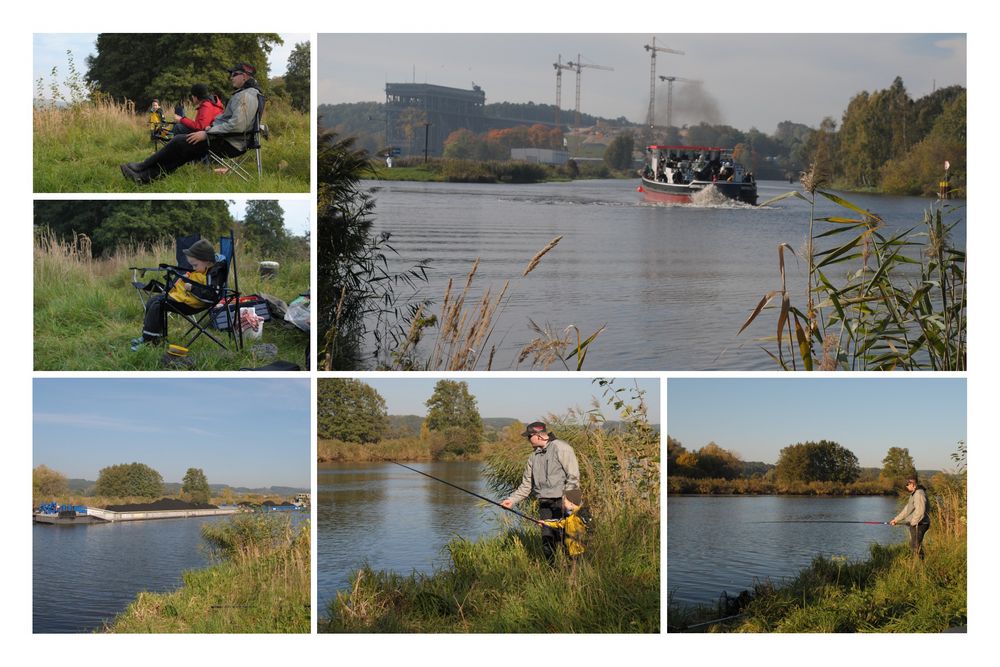 Herbstangeln am Schiffshebewerk Niederfinow