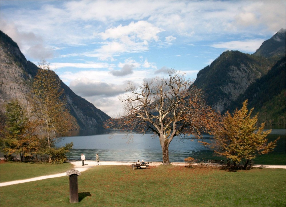 Herbstaufnahme vom Königssee, von Sankt Bartholomä aus gesehen !