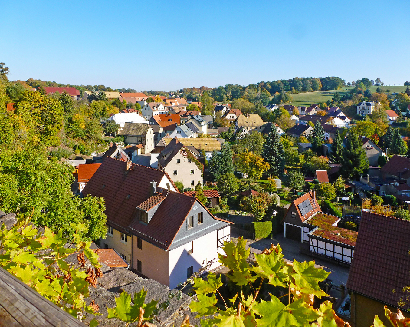 Herbstblick auf Kohren-Sahlis