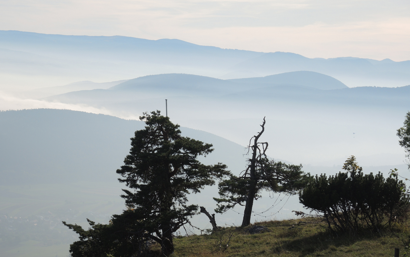 Herbstblick vom Kohlröserlhaus in Richtung Semmering