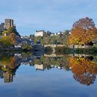 Herbstgoldspiegelbild an der Lahn 