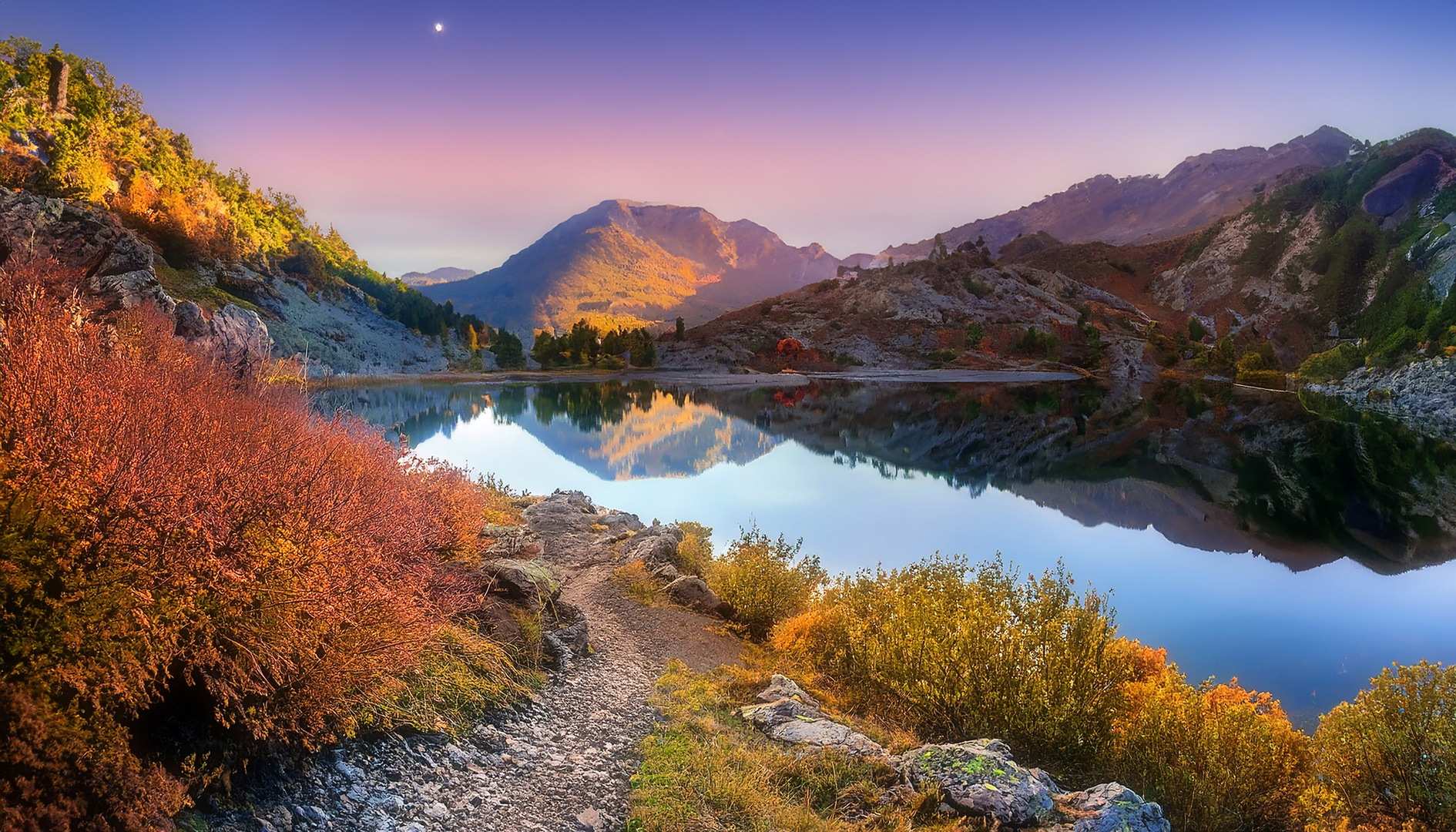 Herbstimmung am Bergsee. So könnte es bald wieder sein. - KI