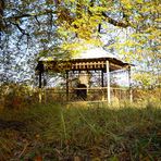 herbstlich versteckt und einsam in der Landschaft stehend