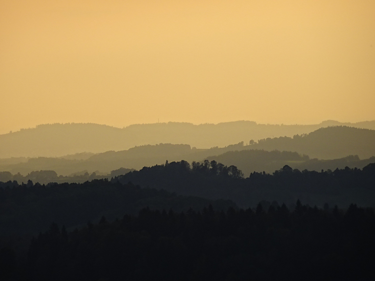 herbstliche Abendstimmung Bay. Wald