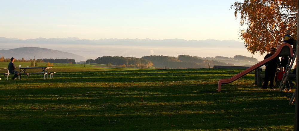 Herbstliche Abendstimmung beim Mostbauern