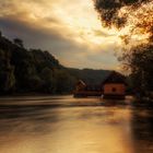 Herbstliche Abendstimmung in Mureck bei der Murmühle