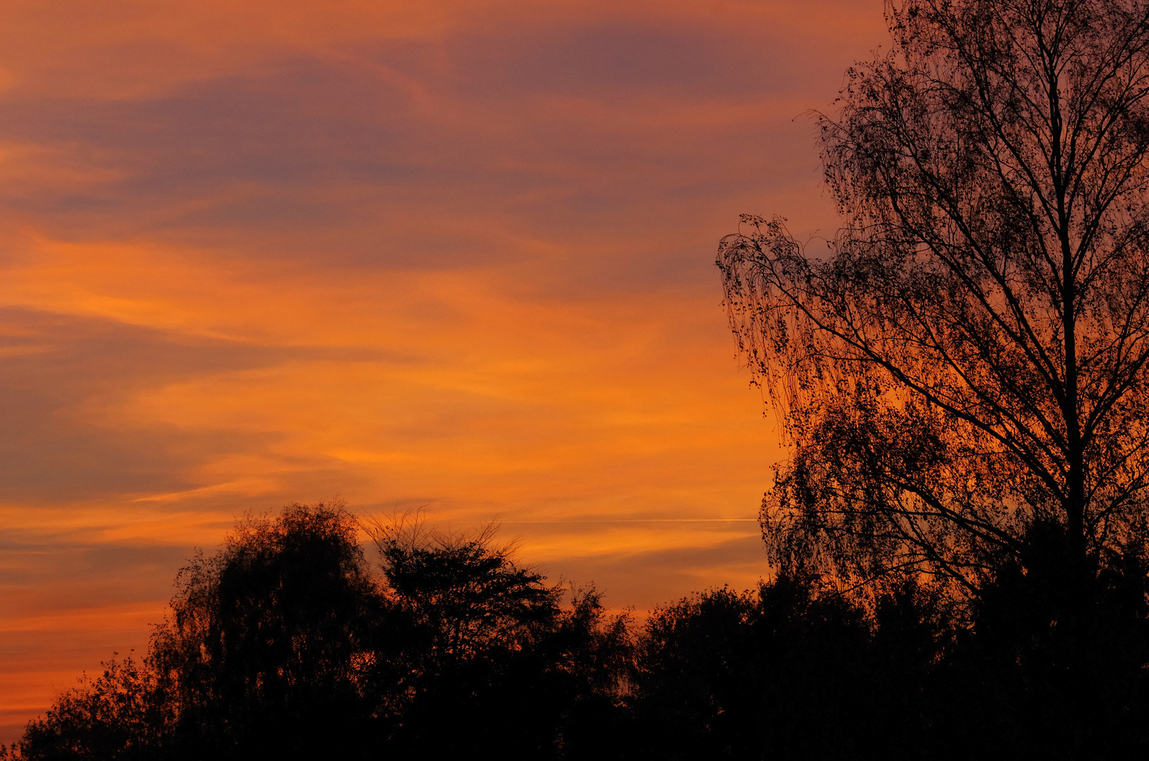 Herbstliche Abendstimmung kurz vor Sonnenuntergang