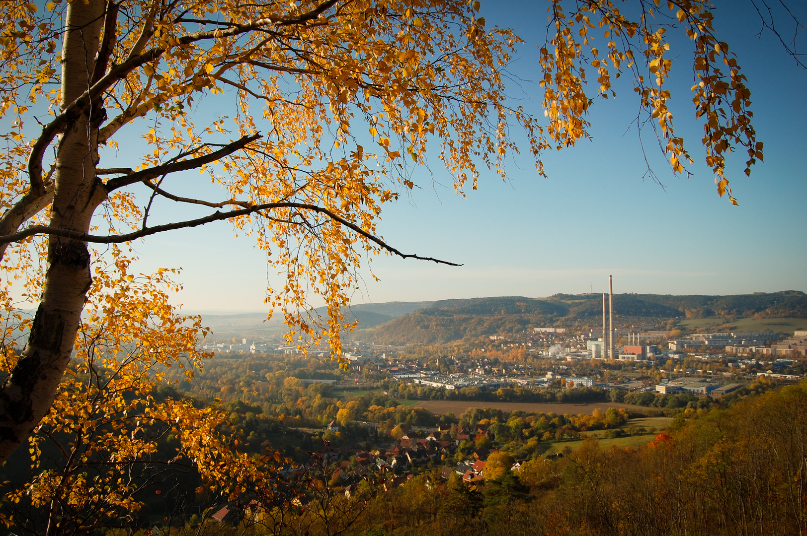 herbstliche Aussicht auf dem Kesselberg/ Jena