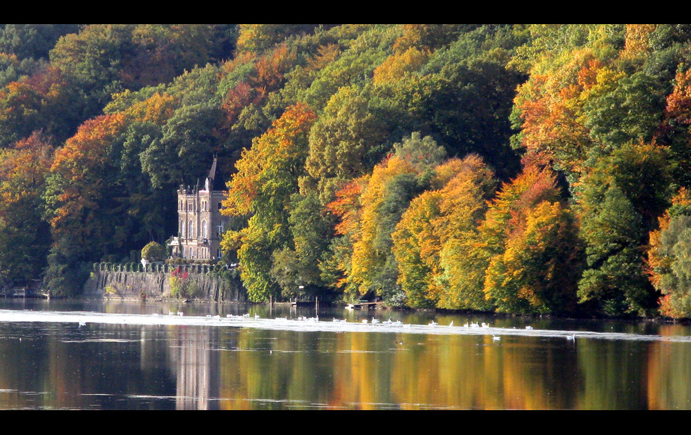 Herbstliche Idylle am Seeufer