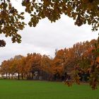 Herbstliche Landschaft mit Eichenrahmen